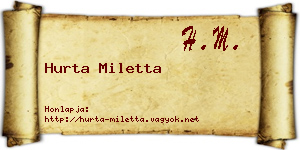Hurta Miletta névjegykártya